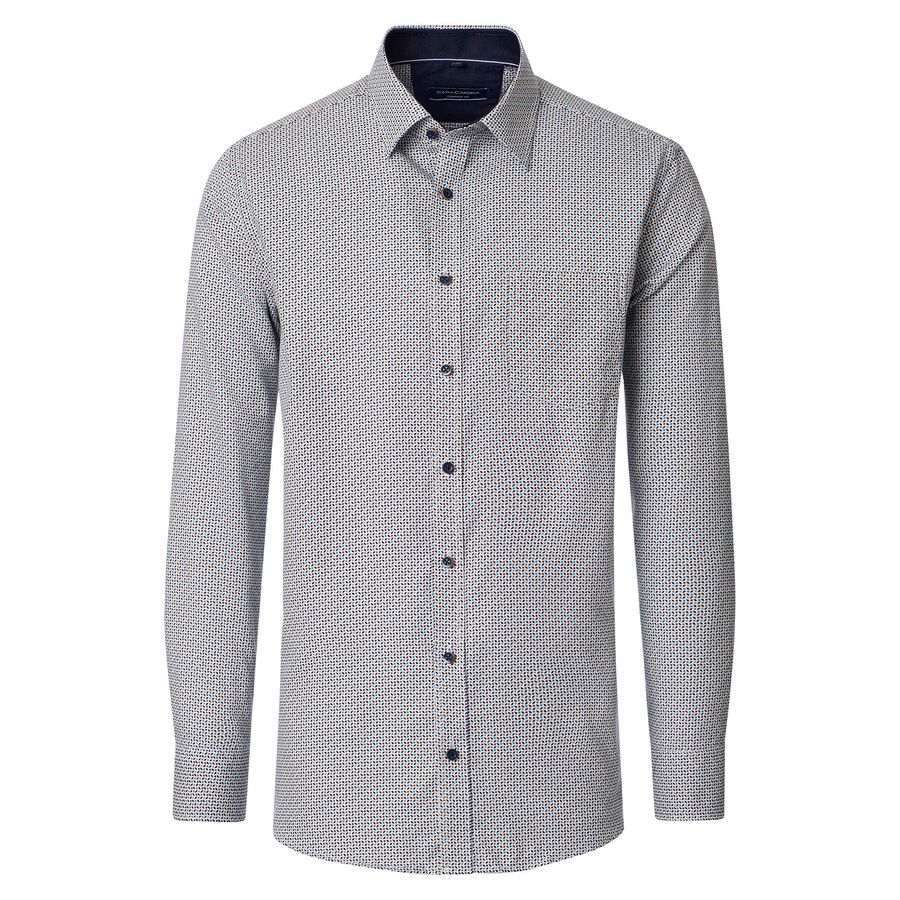 CasaModa XXL Langarmhemd navy-braun-oliv Muster