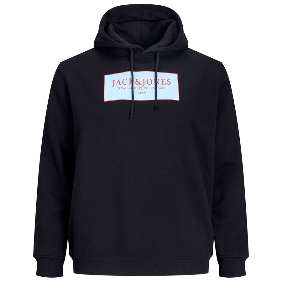 Jack&Jones Übergrößen Hoodie schwarz Print JORGREENE