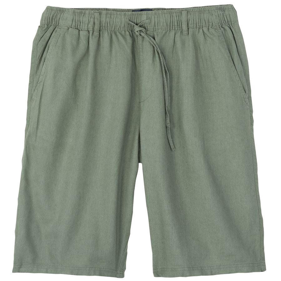 North Latitude Übergrößen Leinen-Shorts oliv