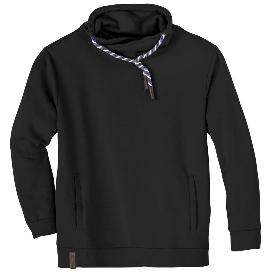 Ragman Übergrößen Sweatshirt schwarz Schlauchkragen