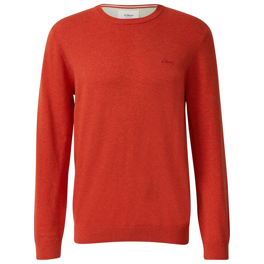 s.Oliver Rundhals rot Übergrößen Feinstrickpullover
