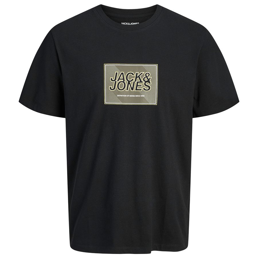 Jack&Jones Übergrößen T-Shirt schwarz JJRAIN Print