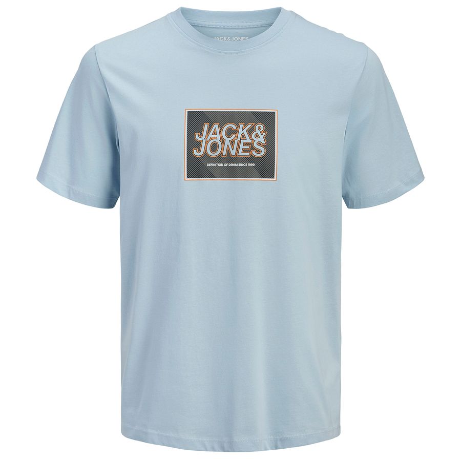 Jack&Jones Übergrößen T-Shirt hellblau JJRAIN Print