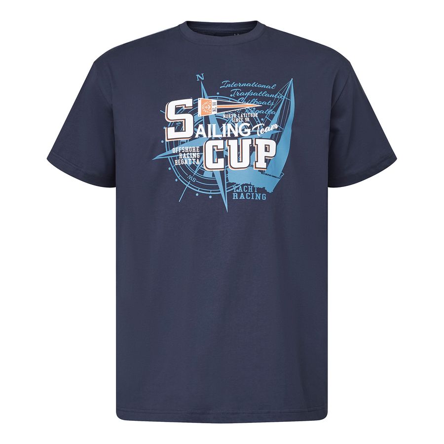 North Latitude Übergrößen T-Shirt navy Sailing Cup