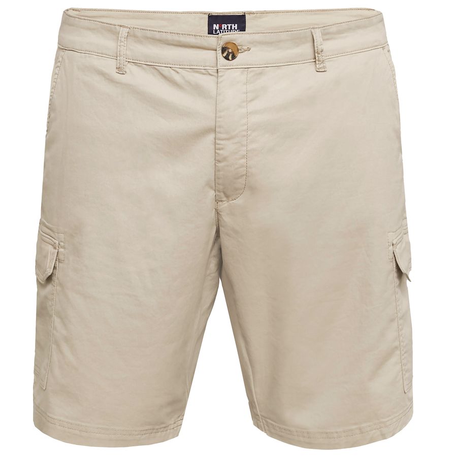 North Latitude Übergrößen Cargo-Shorts beige