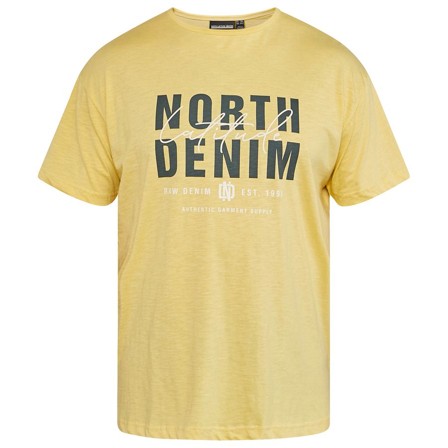 North Latitude Übergrößen T-Shirt Logoprint gelb