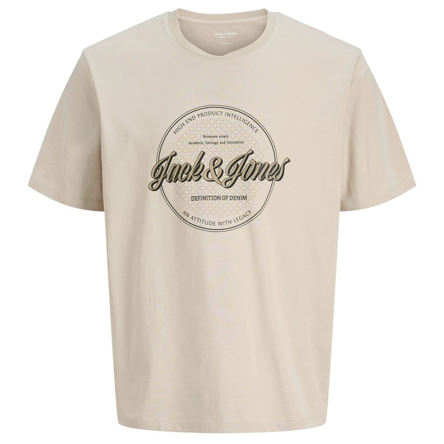 Jack&Jones Übergrößen T-Shirt Print beige JJEDOVER