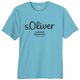 s.Oliver T-Shirt Übergröße hellblau Logoprint