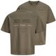 Jack&Jones Übergrößen T-Shirt Print khaki JJEURBAN Jack&Jones Übergrößen T-Shirt Print khaki JJEURBAN