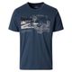 CasaModa T-Shirt blau melange Übergrößen Frontprint