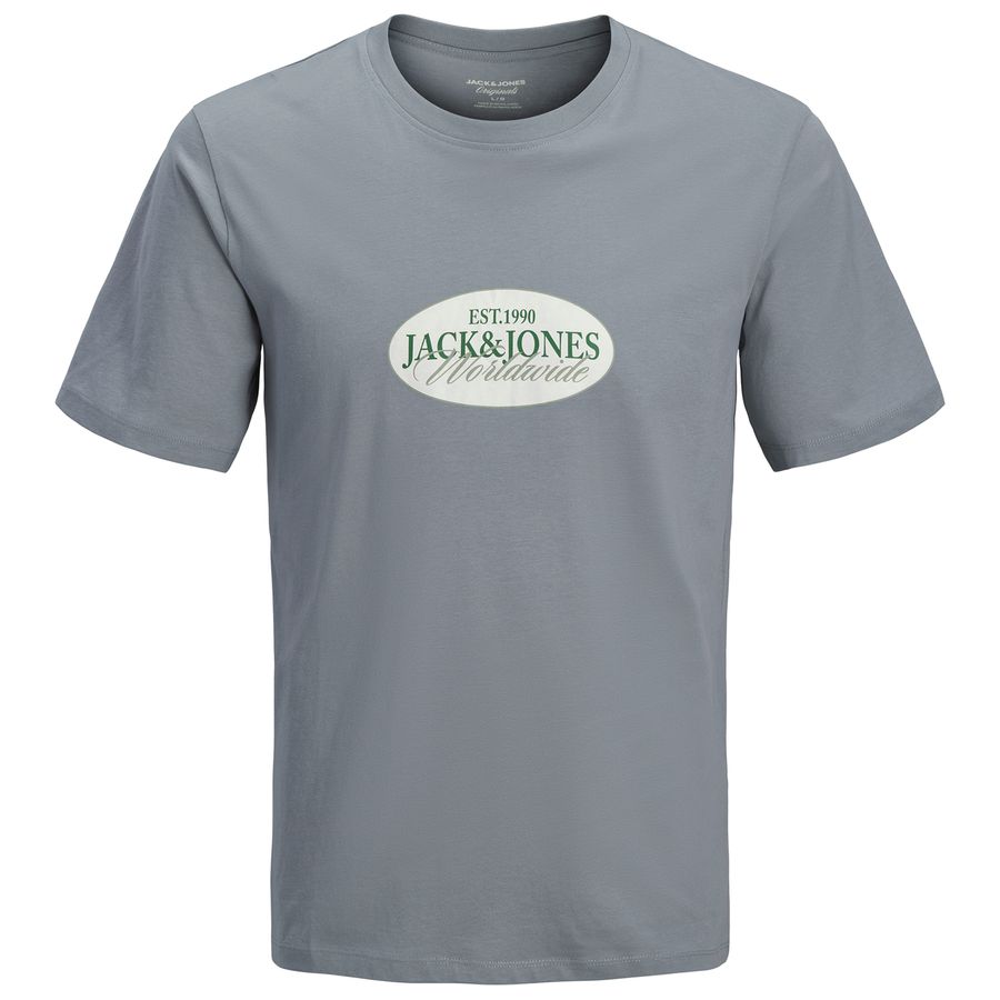 Jack&Jones Übergröße T-Shirt JORCATSKILLS grau Print
