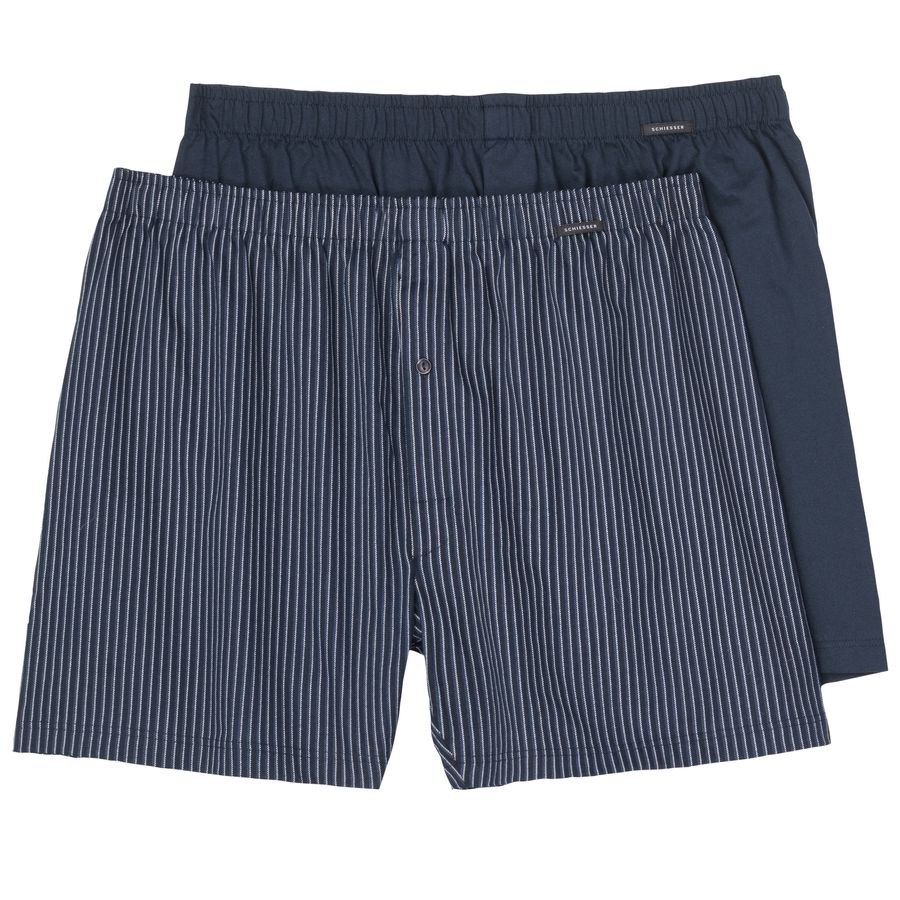 Schiesser Übergrößen 2er-Pack Boxershorts navy/weiß