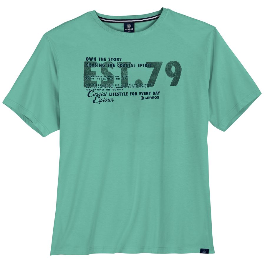 Lerros Übergrößen T-Shirt türkis Frontprint modisch