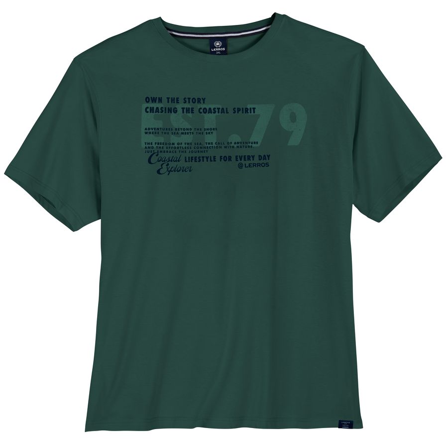 Lerros Übergrößen T-Shirt petrol Frontprint modisch