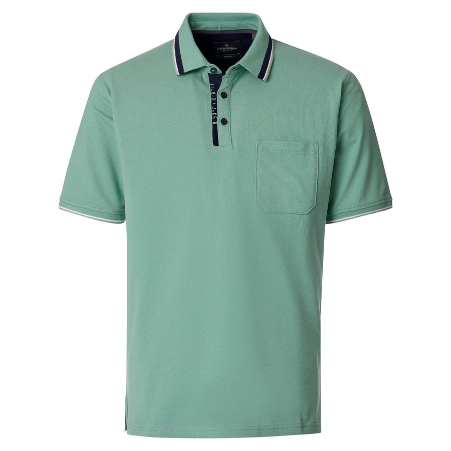 CasaModa Übergrößen Stretch-Poloshirt salbei 