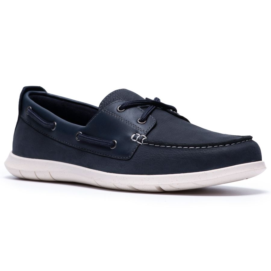 Clarks Leder-Mokassin navy Flexway 2Eye maritim