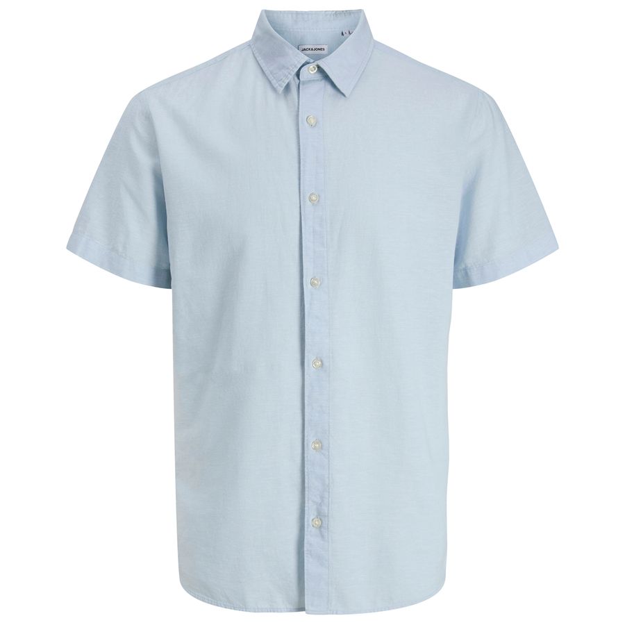 Jack&Jones Übergröße Kurzarmhemd hellblau JJEBREEZE