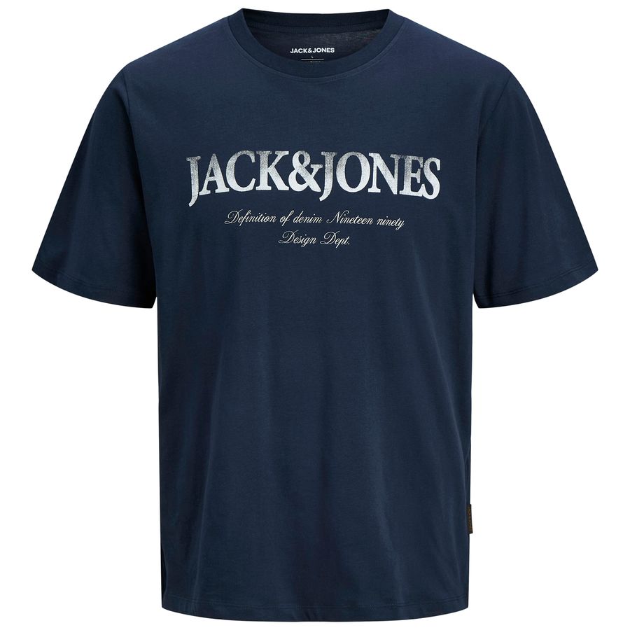 Jack&Jones Übergrößen T-Shirt navy Logoprint JJDEVIN