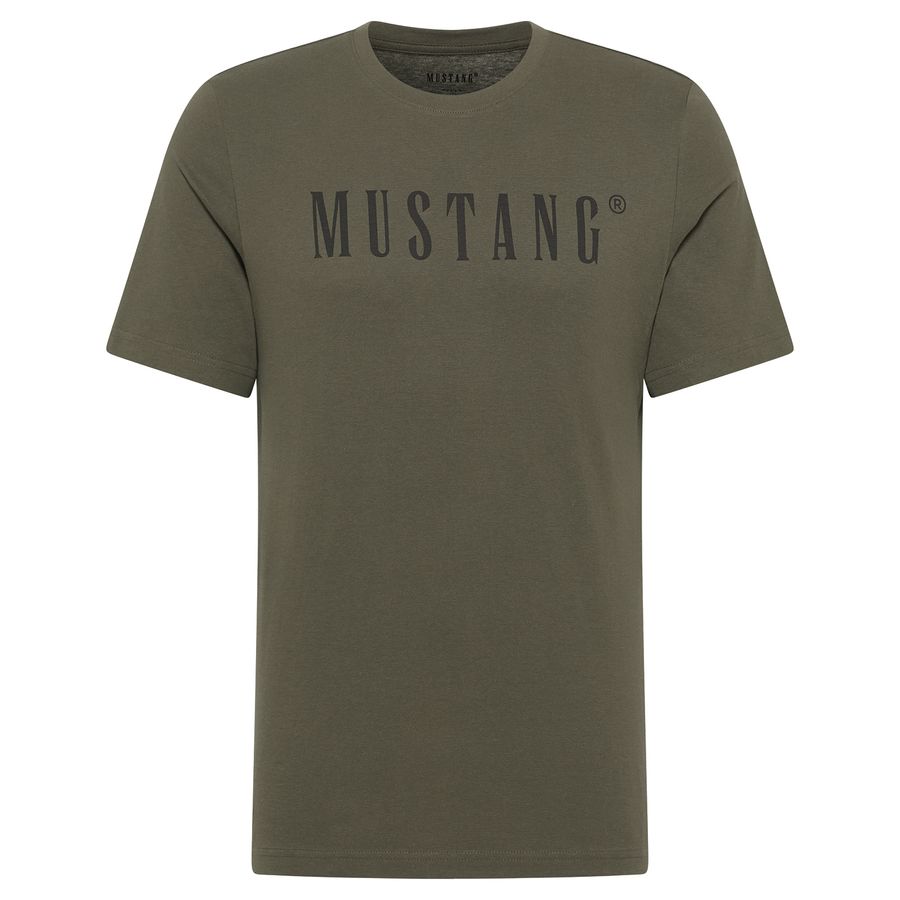 Mustang Übergrößen Logoprint T-Shirt oliv Austin