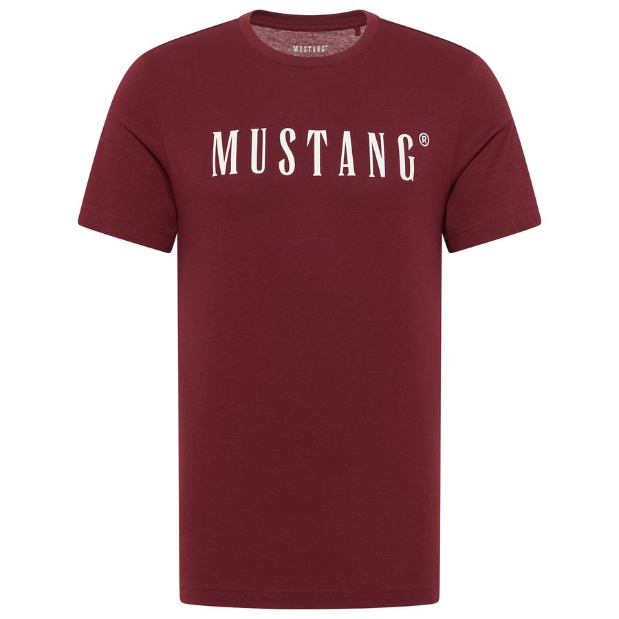 Mustang Übergrößen Logoprint T-Shirt bordeaux Austin