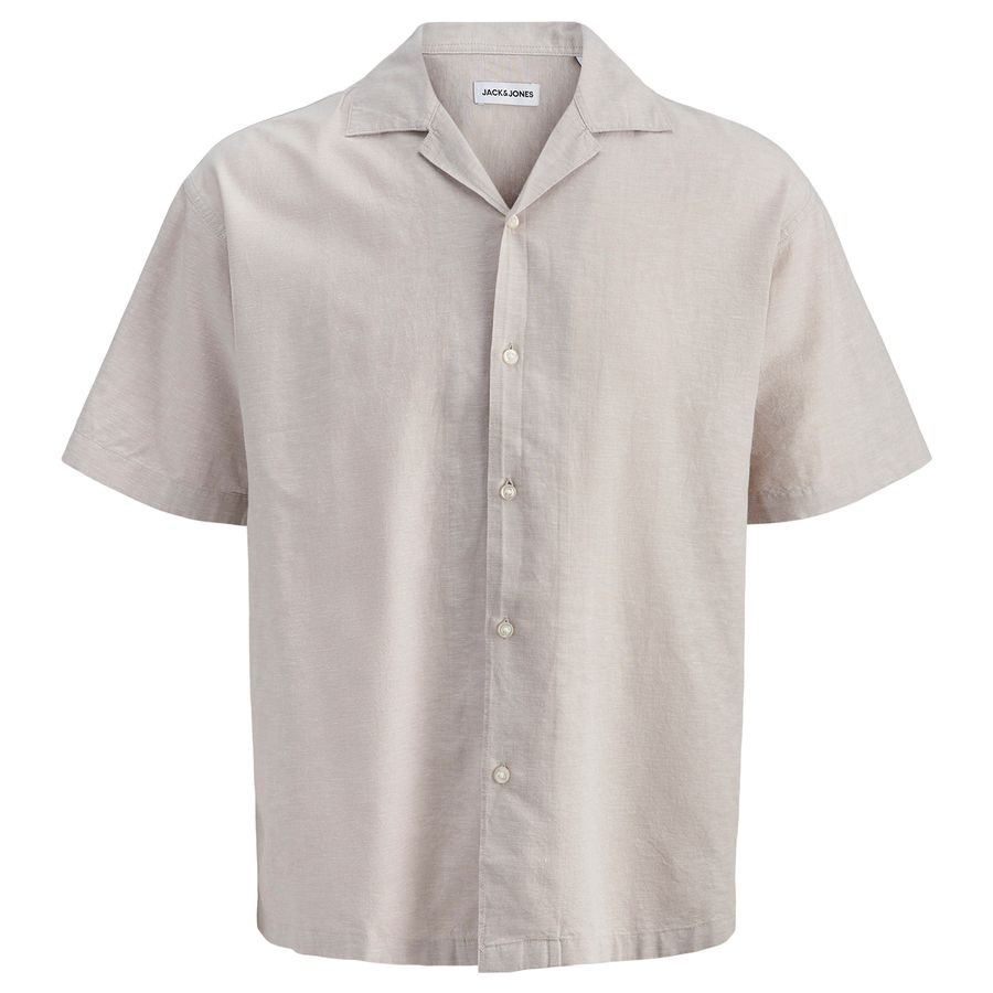 Jack&Jones Übergrößen Kurzarmhemd sand JJEBREEZE