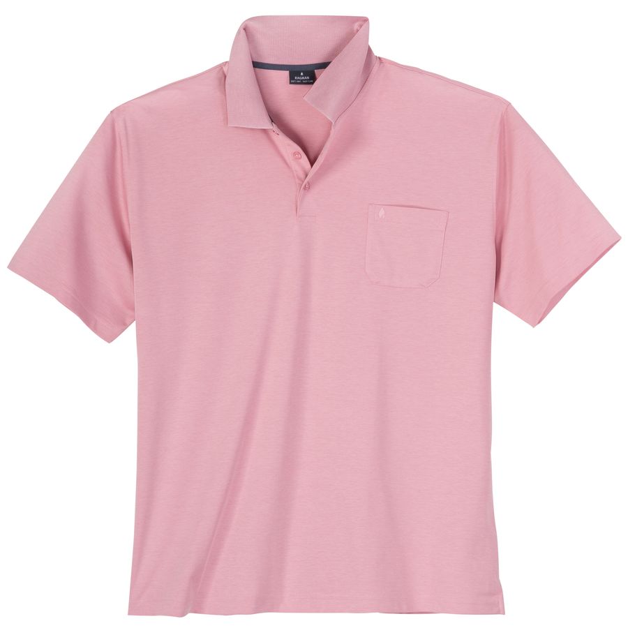 Ragman Übergrößen Poloshirt altrosa melange Softknit
