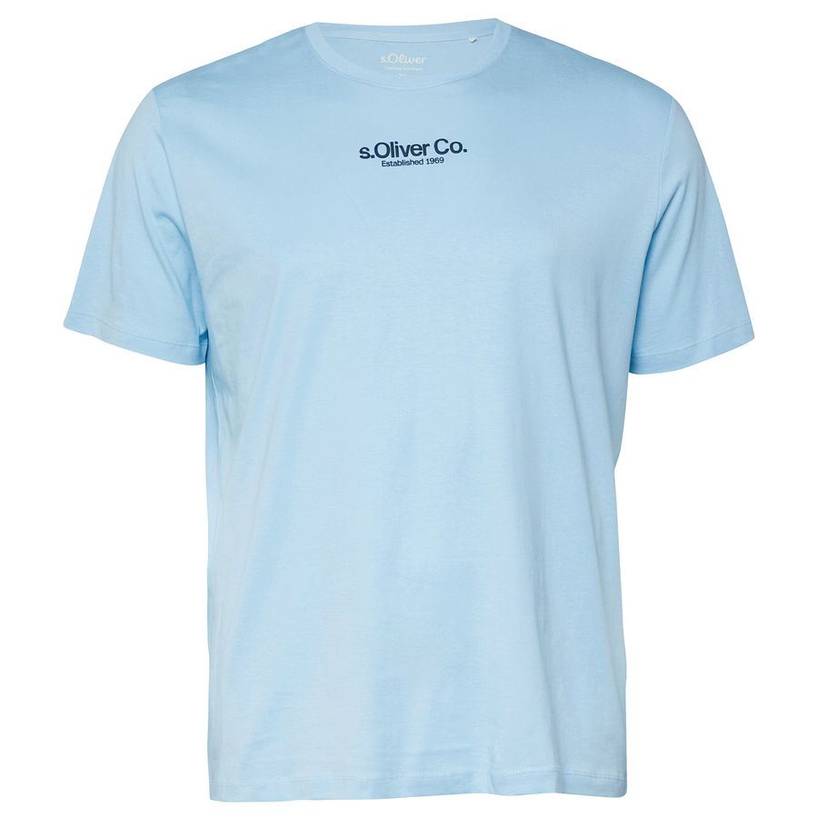 s.Oliver Übergrößen T-Shirt hellblau Logoprint