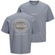 Jack&Jones Übergrößen T-Shirt graublau JORCASSIS AOP Jack&Jones Übergrößen T-Shirt graublau JORCASSIS AOP