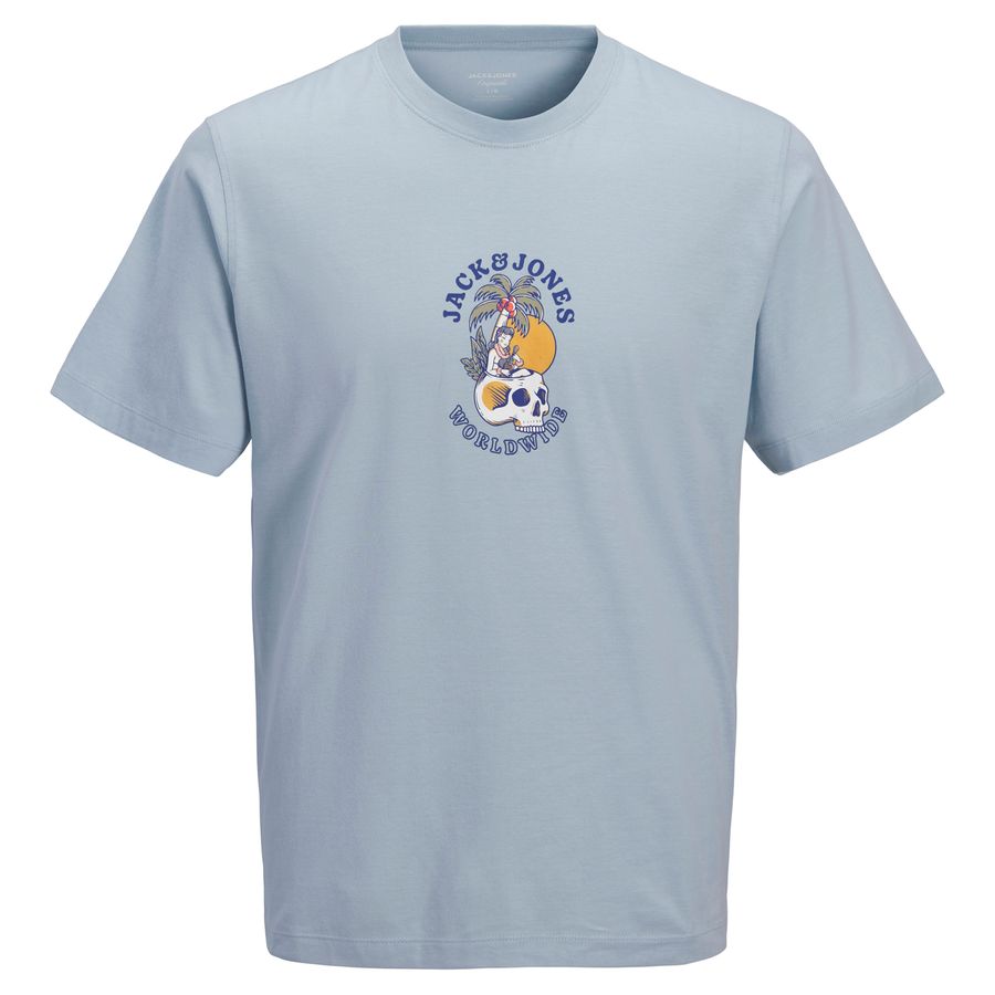 Jack&Jones XXL T-Shirt hellblau Skullprint JORCASSIS