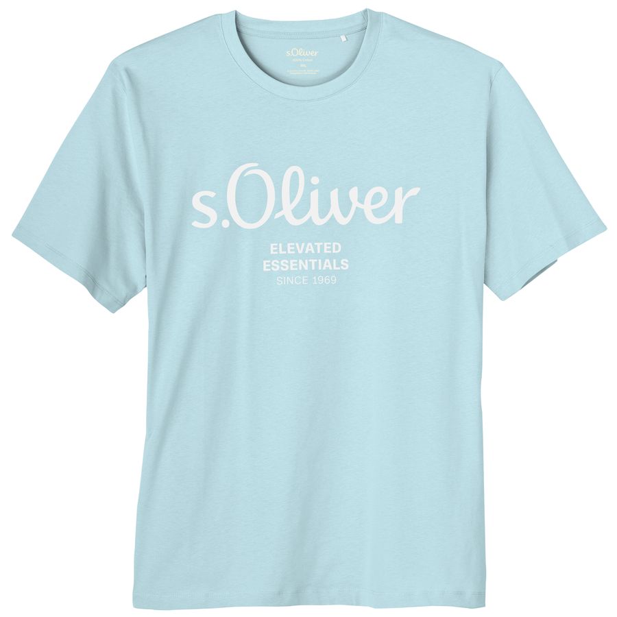 s.Oliver T-Shirt Übergröße hellblau Logodruck