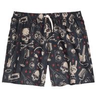 Abraxas Übergröße Badeshorts Print schwarz-rot-beige