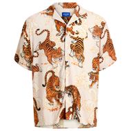 Jack&Jones XXL Kurzarmhemd beige-orange JORTOKYO