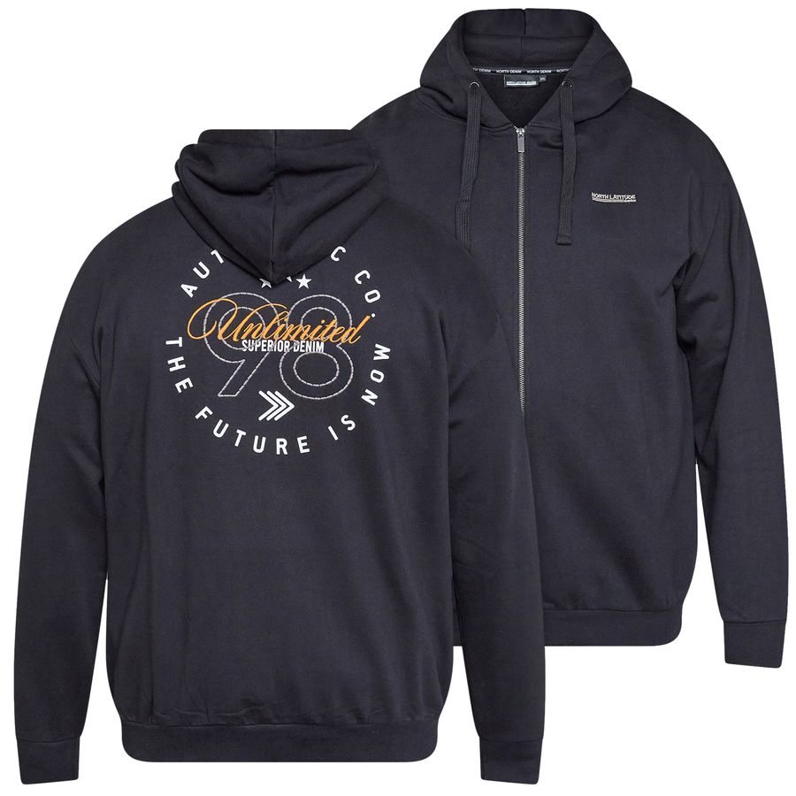 North Latitude XXL Sweatjacke schwarz Rückenprint