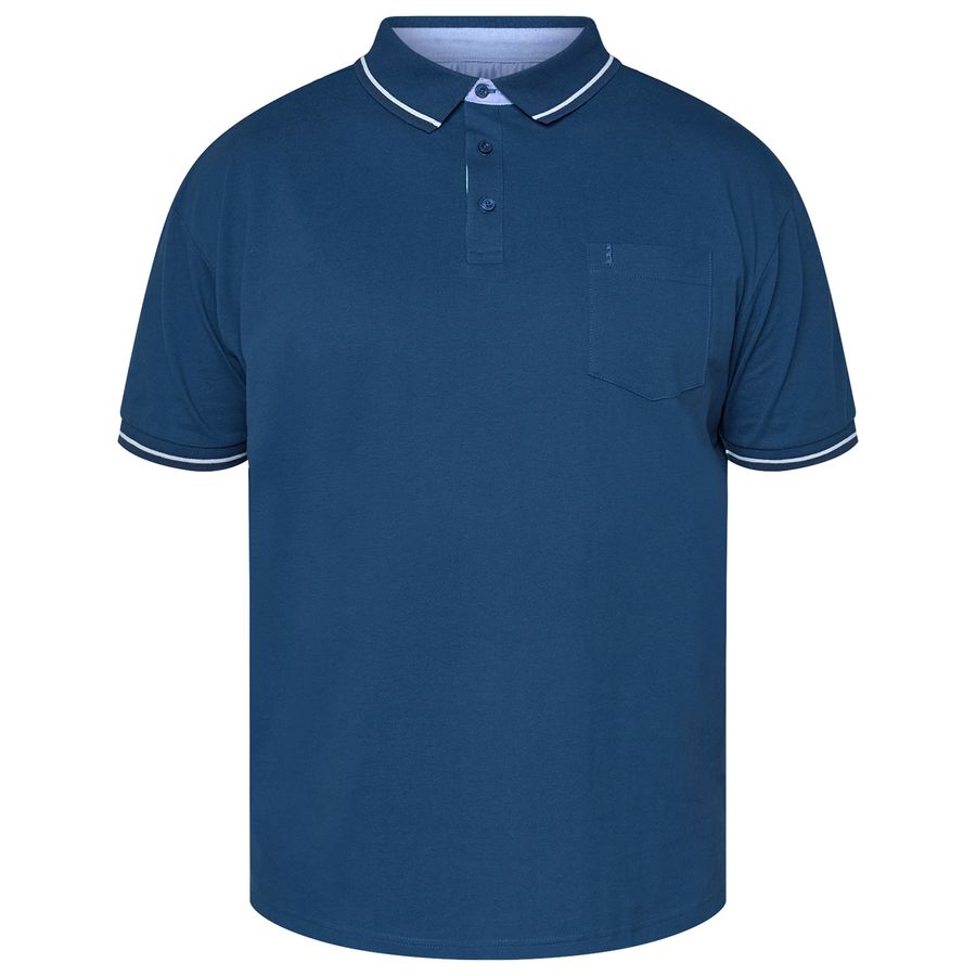 North Latitude Übergrößen Polo Kontraststreifen blau