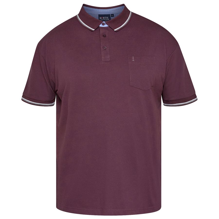North Latitude Übergrößen Poloshirt aubergine