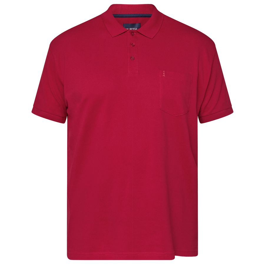 North Latitude Übergrößen Basic-Poloshirt weinrot 