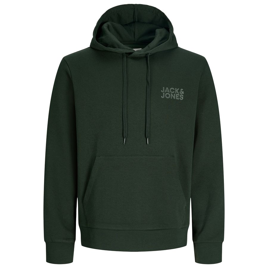 Jack&Jones Übergröße Hoodie dunkelgrün JJECORP Print