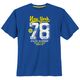 Adamo Übergrößen T-Shirt royalblau Print New York