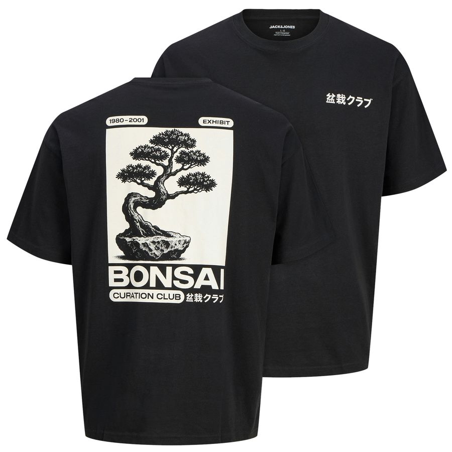 Jack&Jones T-Shirt Übergröße schwarz JJDYLAN Rückenprint
