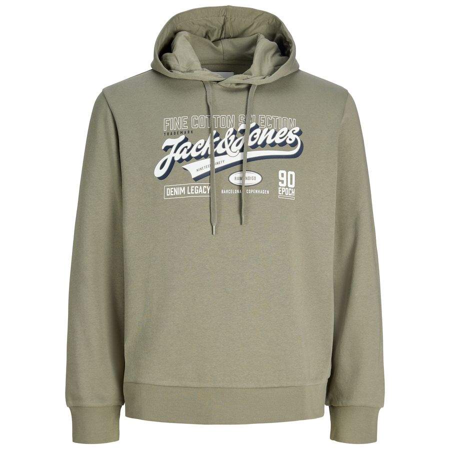 Jack&Jones Übergrößen Hoodie JJELOGO Print khaki