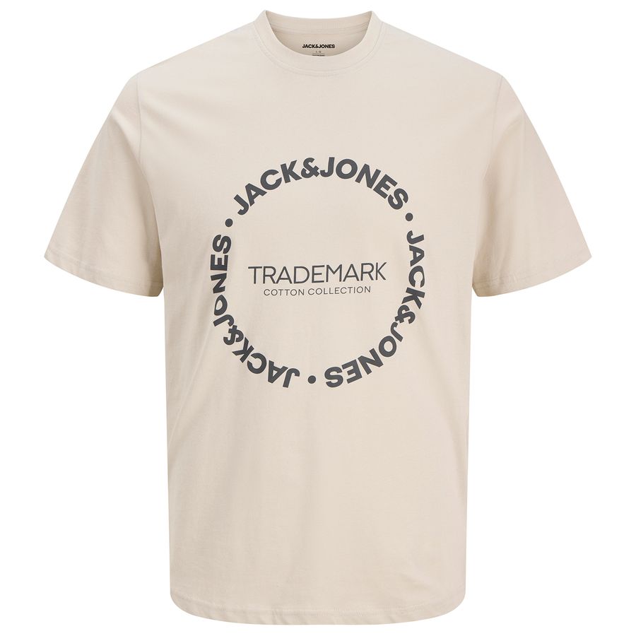 Jack&Jones Übergrößen T-Shirt beige Print JJBENSON