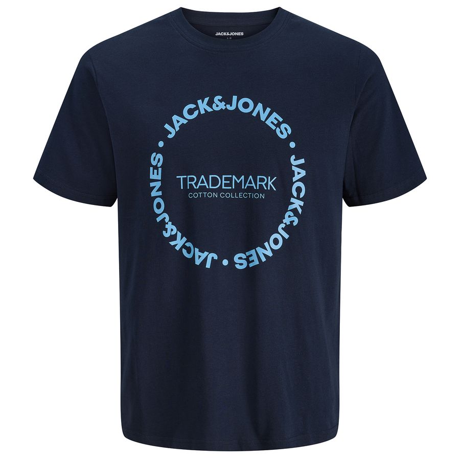 Jack&Jones Übergrößen T-Shirt navy Print JJBENSON