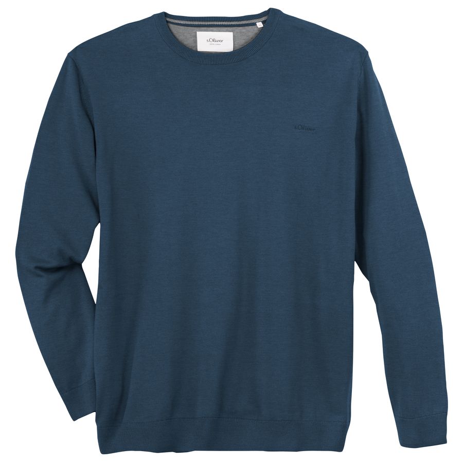 s.Oliver Übergrößen Feinstrickpullover blau melange