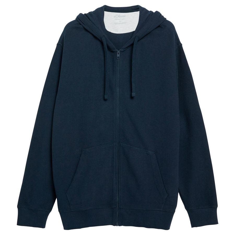 s.Oliver Übergrößen Kapuzen-Sweatjacke navy Struktur