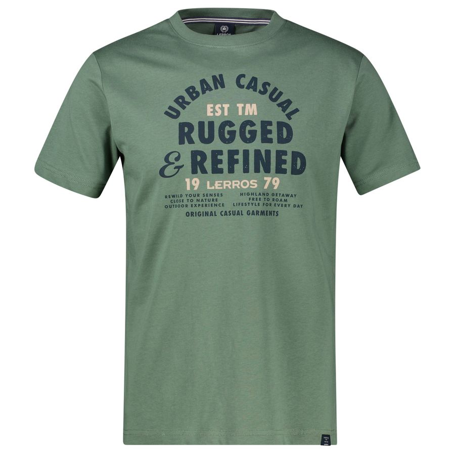 Lerros Übergrößen T-Shirt salbeigrün Frontprint