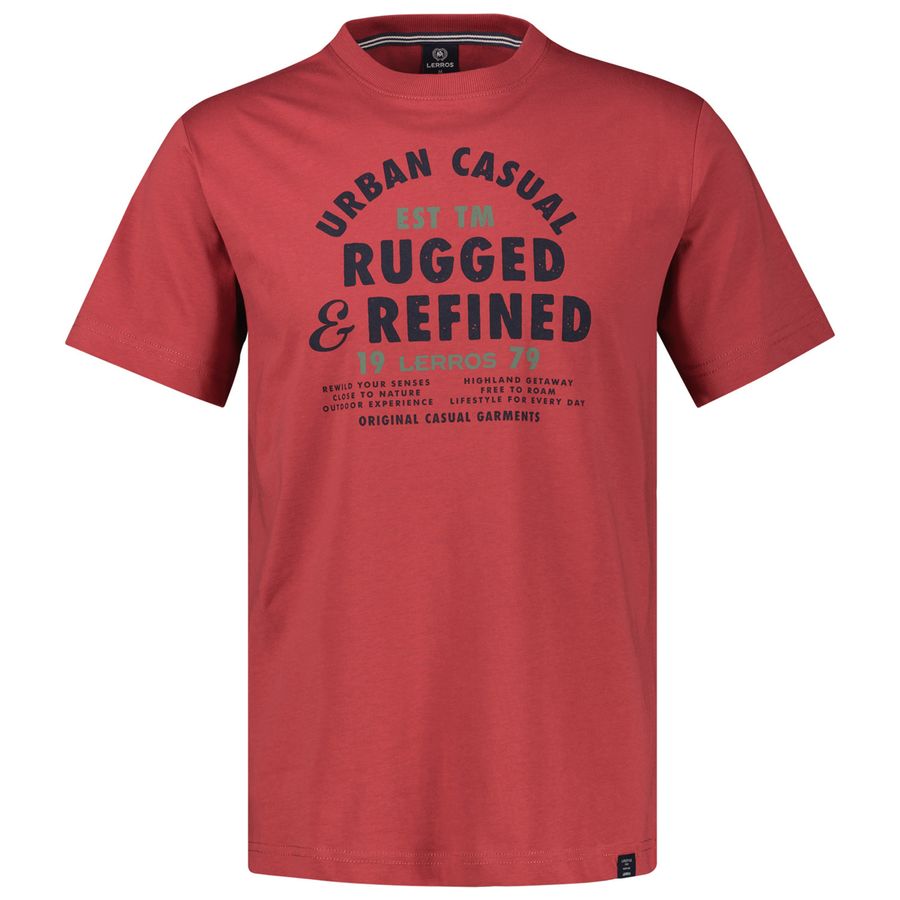 Lerros Übergrößen T-Shirt rot Frontprint