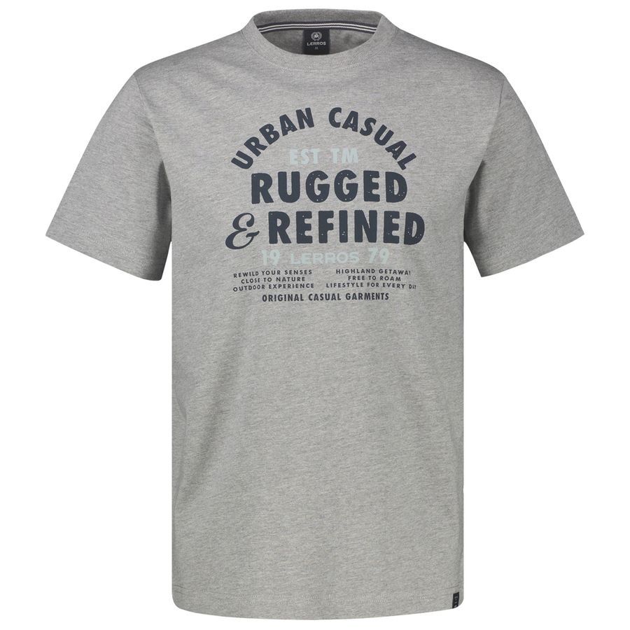 Lerros Übergrößen T-Shirt grau melange Frontprint