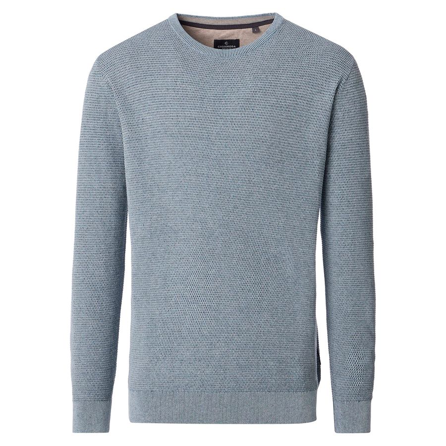 CasaModa Übergrößen Strick-Pullover blaugrau melange