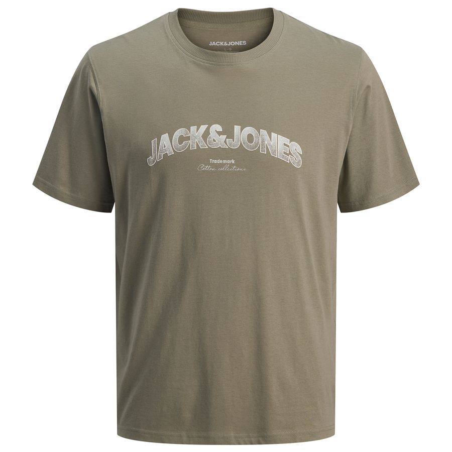 Jack&Jones Übergröße T-Shirt khaki Logoprint JJAVERY