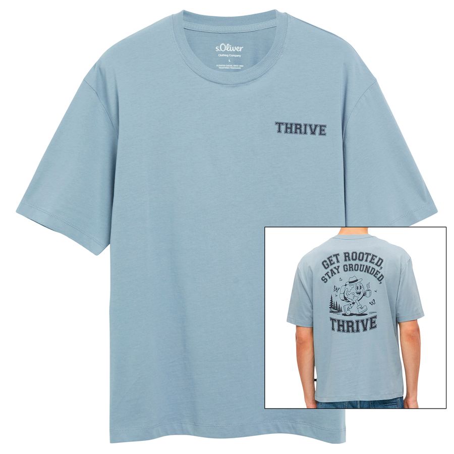s.Oliver Übergrößen T-Shirt hellblau Rückenprint